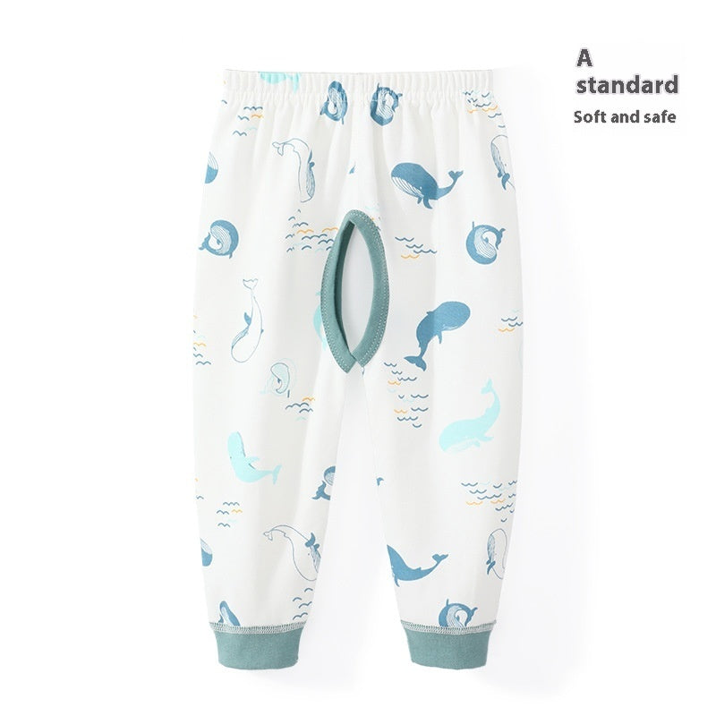 Boy Open-seat Pants Baby Trousers Pure Cotton