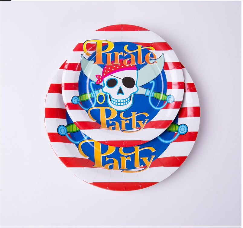 Birthday Disposable Tableware Pirate Theme Set Prom Decoration Supplies