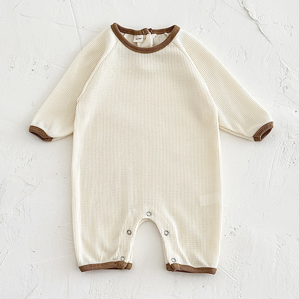 Newborn Rompers Baby Waffle Short Sleeve Rompers