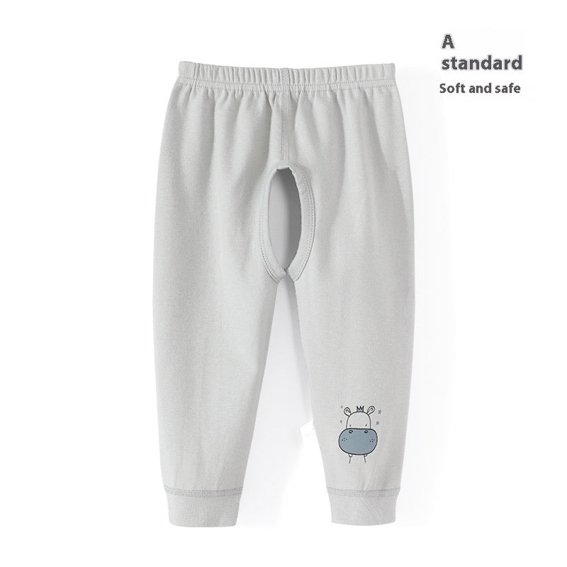 Boy Open-seat Pants Baby Trousers Pure Cotton