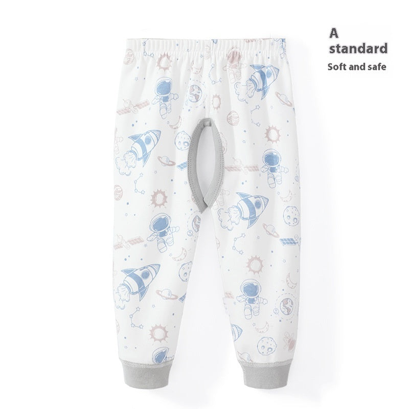 Boy Open-seat Pants Baby Trousers Pure Cotton