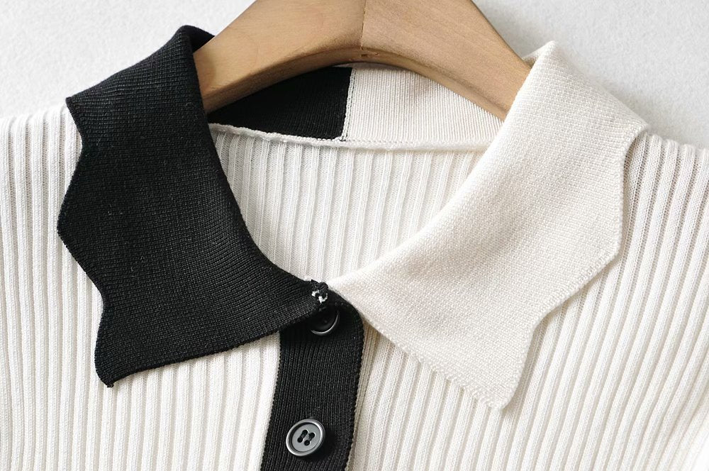 Fashion Short-sleeved Pullover Retro Knitted Sweater Blouse